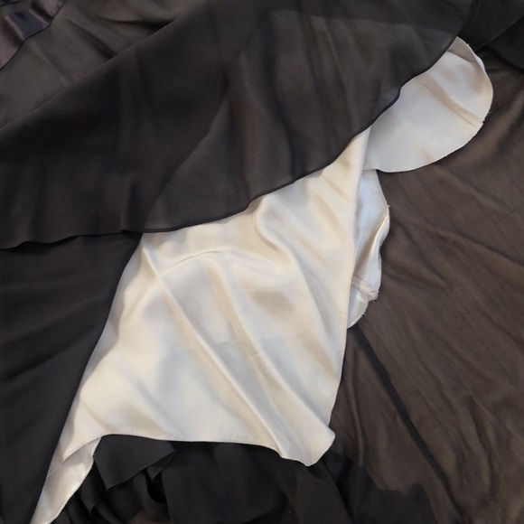 BCBGMAXAZRIA Dress Silk, Dark Brown with Sash - Picture 5 of 11